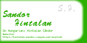 sandor hintalan business card