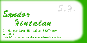 sandor hintalan business card